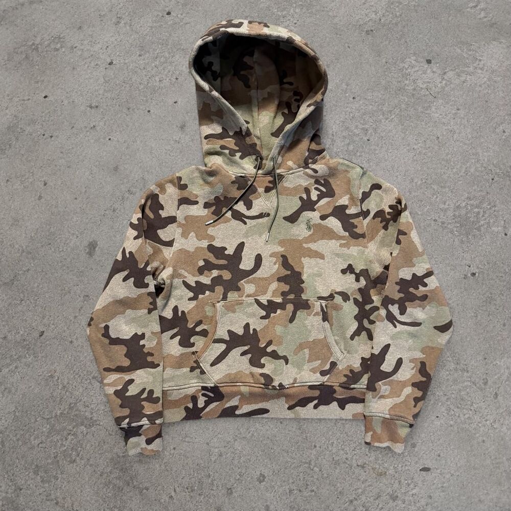 Polo Ralph Lauren Camo Hoodie Cropped Fit Womens Size Large